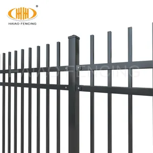 Заводская цена, черный металлический квадратный железный забор с порошковым покрытием