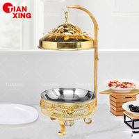 TIANXING-Chauffe-plats 8L de luxe pour buffet, nouveau design d'hôtel, chauffe-plats en or, ensemble buffet avec couvercle suspendu