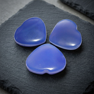 Pierre précieuse en sodalite naturelle en forme de cœur, multicolore, taille 25-35 mm, cristaux à effet étoilé et pierre d'agate Crystalexport.com - Product Image 2