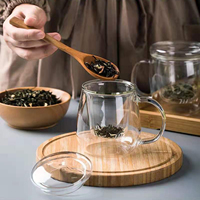 Tasse à thé en verre avec infuseur et couvercle Tasse à thé de voyage pour cadeaux