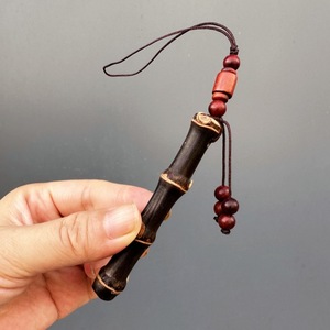 Purple Bamboo Whip Pendant Keychain Mobile Phone Chain Small Antique Hand Held Item Bag Charm Symbolizing Rising Success - Product Image 1