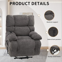 Fauteuil élévateur électrique pour personnes âgées, fauteuil inclinable avec poches de rangement pour l'aide à la mobilité et la rééducation