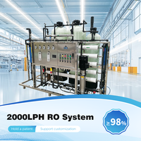 Système de traitement d'eau par osmose inverse industriel à haut débit 2000LPH, filtration, purificateur d'eau RO intelligent et automatique