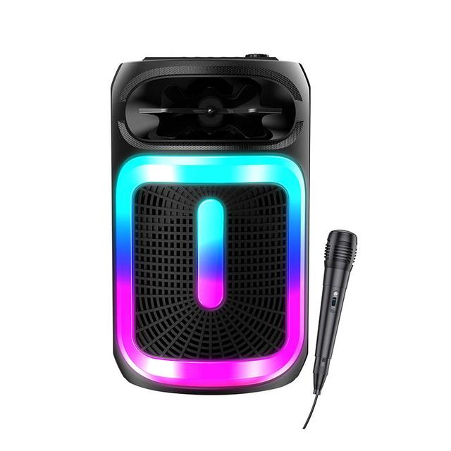 Kakusiga Factory Flame Light Portable Karaoke Prevalent 8 Inch Horn Wireless Speaker With Microphone