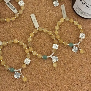 Natural Citrine Bracelet S999 Pure <b>Silver</b> Chinese Style Lucky <b>Charm</b> Unisex Everyday Wear - Product Image 4