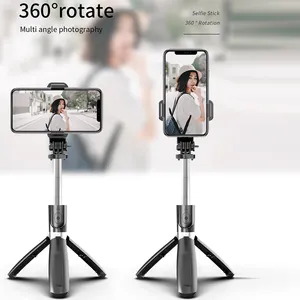 4 In1 אלחוטי Selfie מקל חצובה מתקפל Monopods אוניברסלי עבור טלפונים חכמים עבור Gopro פעולת ספורט מצלמות