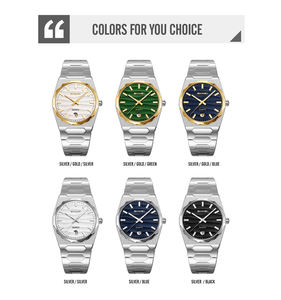 Elegante reloj en tono plateado con opciones de detalles en varios colores para un look elegante y versátil, logotipo personalizable directamente del fabricante. - Product Image 6