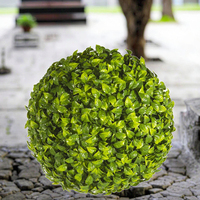 Bola Rumput Hias Taman Luar Ruangan Bunga Buatan Daun Gardenia Tahan UV Ramah Lingkungan Tahan Lama Plastik Gantung