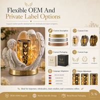 Lanterne solaire d'ange polonaise avec lumière LED chaude pour décoration commémorative de cimetière, inscription personnalisée, vente en gros