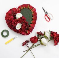 Prix d'usine – Mousse florale verte en forme de cœur pour fleurs fraîches et artificielles, blocs de mousse florale sèche et humide