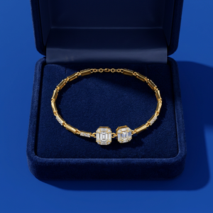 Bracelet à maillons JURA JEWEL pour femme, classique romantique chrétien, plaqué or 18 carats, fleur sertie de diamants taille brillant - Product Image 3