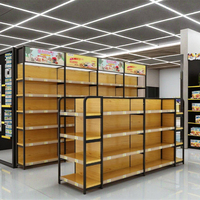 Étagères de présentation métalliques de qualité supérieure pour supermarchés, autoportantes, installation rapide, 4 niveaux, pour magasins