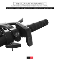BJ Sepeda Listrik & Skuter Quick Thumb Throttle TT-009 Aksesoris Pegangan Tangan Kiri/Kanan Universal Hitam ABS+PC