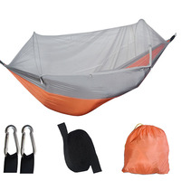 Hamac de camping en plein air durable 3-en-1 pour 2 personnes lit balançoire suspendu léger avec moustiquaire voyage randonnée fait corde solide