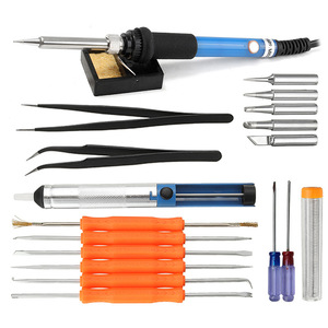 Juego de soldador de temperatura ajustable con puntas y herramientas para reparación y soldadura - Product Image 1