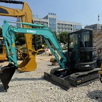 Mini-excavatrice sur chenilles d'occasion Kobelco SK55SR 5T, moteur Yanmar, faible nombre d'heures, faible consommation de carburant, idéale pour la construction urbaine