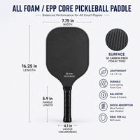 Raquette de pickleball professionnelle en fibre de carbone, matériau hybride à surface haute granulométrie, approuvée USAPA, corps large, épaisseur 20 mm