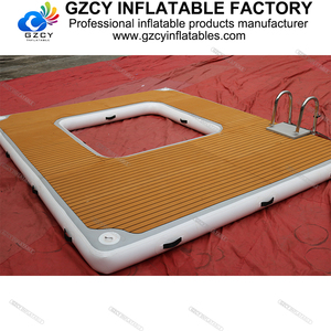 Piattaforma Galleggiante Gonfiabile in <span class=keywords><strong>Legno</strong></span> per Esterni, Isola Galleggiante per Yacht, Certificata CE, Piattaforma Galleggiante per Moto d'Acqua con Scaletta - Product Image 5