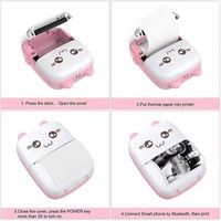 Mini imprimante thermique portable pratique, imprimante d'étiquettes thermiques sans fil pour enfants, cadeau pour enfants, impression à domicile et au travail avec des autocollants