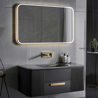 Miroir de salle de bain intelligent personnalisé de haute technologie avec haut-parleurs intégrés et lumières colorées Modern Home