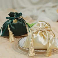 Hochwertiger Hochzeits-Süßigkeitenbeutel mit Kordelzug, luxuriöse Seiden-Schmuckbeutel, Satin-Kordelzug-Verpackungstasche
