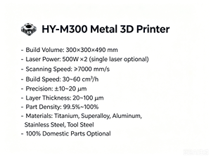Industrieller Metall-SLM 3D-Drucker HY-M300 Neuer Hochleistungslaser Hochgeschwindigkeits-Präzisionsteileproduktion USB/WLAN 3 Jahre Garantie - Product Image 5