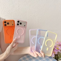 Coque de téléphone magnétique sans fil en gros pour iPhone 18 13 14 15 16 17 Pro Max, étui antichoc translucide givré en PC
