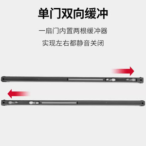 Kaishengxi Rail de porte coulissante avec poulie tampon intégrée, diamètre d'axe 8 mm, quincaillerie de placard, système universel push-pull - Product Image 5