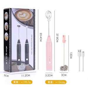 <span class=keywords><strong>Mousseur</strong></span> à <span class=keywords><strong>lait</strong></span> électrique pour la maison, facile à ranger, avec fouet, alimentation par batterie et USB, 3 vitesses, multifonction - Product Image 3