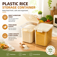 Contenedor de Almacenamiento de Arroz de Plástico, Estilo Nórdico, a Prueba de Insectos y Humedad, Sellado, para Uso Doméstico, Capacidad de 20 Libras