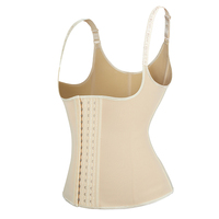9 pièces Gaine amincissante push-up en latex avec armatures en acier, serre-taille et corset de maintien ferme pour femme