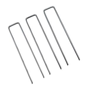 Clous galvanisés en U, agrafes de jardin robustes pour la fixation du gazon artificiel - Product Image 4