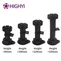 HIGHYI pieds de lit niveleur produits matériels pieds de canapé en plastique pour meubles pieds de nivellement robustes pieds d'armoire réglables