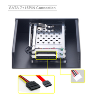 Unestech-Caja SATA de 2 bahías sin bandeja, carcasa metálica intercambiable en caliente de 2,5 pulgadas, Rack móvil SSD Hdd para Bahía de unidad óptica 5,25