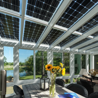 Panneau solaire BIPV transparent 200W PERC tout noir, boîtier de jonction IP67, garantie 10 ans pour l'intégration dans les bâtiments résidentiels