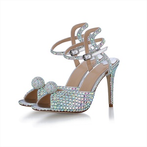 Handmade Customized Pearl Sandals Designer High Quality Fashion Wedding Dress Shoes Ladies Heels - Product Image 2