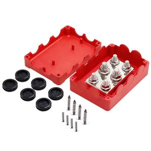 48V DC 500A Kupfer-Stromschiene 6MM Reines Messingblech 4x M8 2x M10 Bolzen Stromverteilungsblock mit Schwarzer Wasserdichter Abdeckung - Product Image 6