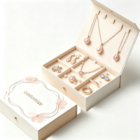 Boîte cadeau de luxe pour bijoux avec logo personnalisé, fermeture magnétique, emballage rigide avec insert en velours pour bague, collier, boucles d'oreilles, bracelet