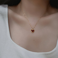 Kalung Liontin Mutiara Berlapis Emas Anti Karat dengan Zirkon Bunga, Rantai Baja Tahan Karat, Model Cantik dan Tahan Air