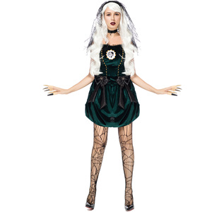 2026 Costume de Mariée Fantôme Résuscitée Verte, Uniforme d'Halloween, Costume de Vampire et de Zombie, pour Fêtes à Thème <span class=keywords><strong>Thriller</strong></span> et Jeux de Rôle - Product Image 2