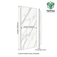 Panneau mural imperméable ignifuge fluorescent 3D en PVC 1220x2440mm moderne pour extérieur, salle à manger, chambre, salle de bain, villas, espaces commerciaux