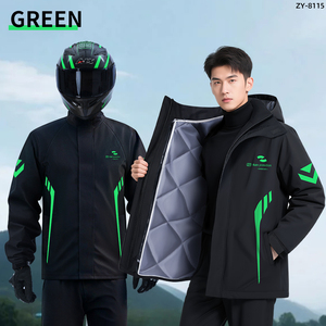 Ensemble imperméable <span class=keywords><strong>moto</strong></span> (veste et pantalon) en polyester avec doublure en coton, durable et coupe-vent, idéal pour la randonnée, les voyages et les activités de plein air - Product Image 6