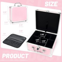 Trousse de Maquillage Rose avec Miroir LED et Diviseurs Ajustables – Organisateur Cosmétique Lumineux