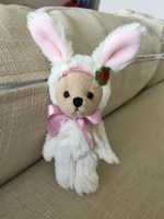 Llavero de Peluche Suave de Oso Navideño Festivo con Vestido Rojo, Regalo Empresarial