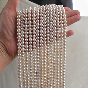 Жемчужины пресноводные натуральные, неядерные, почти круглые, 5.5-<span class=keywords><strong>6</strong></span>-7 мм, с отверстием, для украшений, рассыпные бусины, полуфабрикаты - Product Image 2