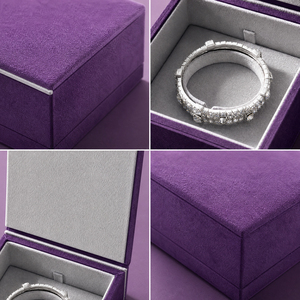 Zebopak Royal Purple Suede Engagement <b>Ring</b> <b>Box</b> with Soft Insert Christmas Holiday Jewellery Gift Collection Supplier - Product Image 4