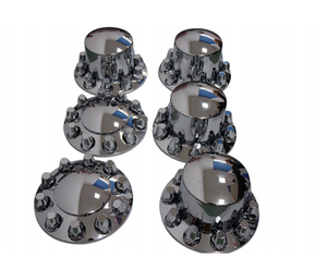 Ensemble de 6 enjoliveurs de roue ABS chromés pour semi-remorque, 60 pièces, écrous de roue de 33 mm, rond, pour essieu avant et arrière - Product Image 3