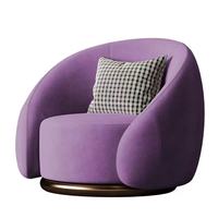 Chaise de canapé pivotante simple scandinave Mobilier de salon décontracté de luxe moderne Velours/laine d'agneau personnalisable