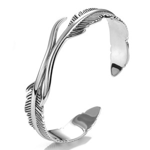 <b>Feather</b> Bracelet Tibetan Silver Open Face Unisex Party Jewelry - Product Image 5