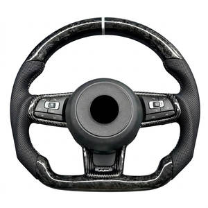 Volant de direction de haute qualité cousu à la main pour <span class=keywords><strong>Volkswagen</strong></span> V/W <span class=keywords><strong>Golf</strong></span> 7 GTI <span class=keywords><strong>Golf</strong></span> R Polo GTI Passat B8 Tiguan, pièces automobiles - Product Image 4